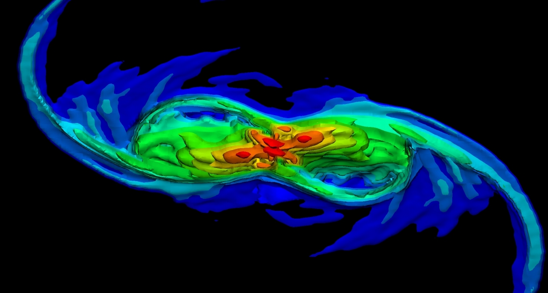 Simulation of the formation of a spiral galaxy with a black hole.