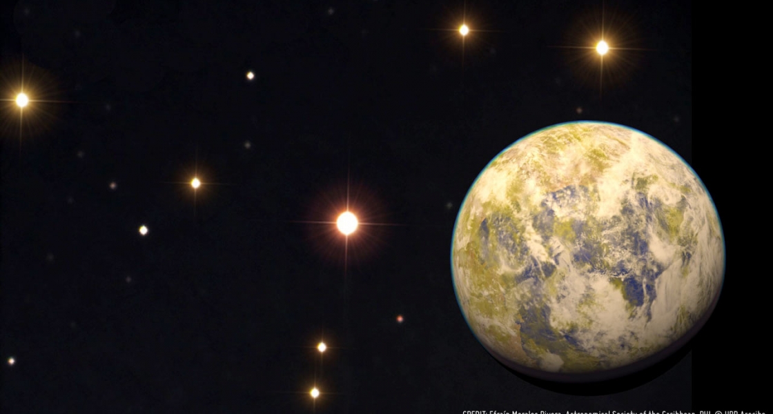 Artist’s concept of the Super-Earth planet Gliese 832 c.